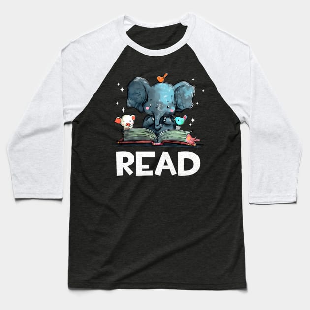 Animals Read Reading Book Baseball T-Shirt by Petra and Imata